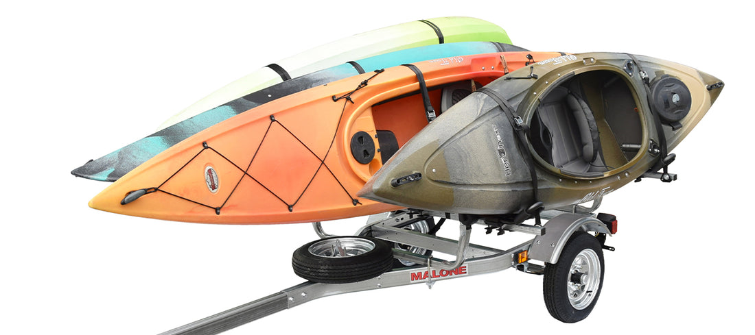 Malone MicroSport 4 Kayak Trailer Package (4 Sets J-Racks)