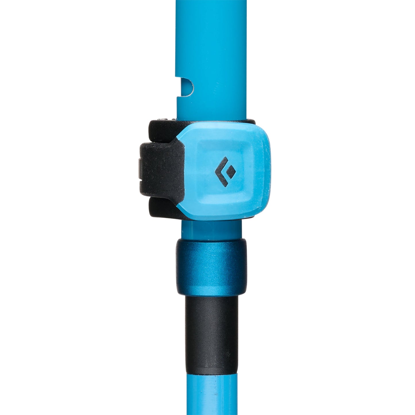 Black Diamond Distance Carbon FLZ Trekking Poles in Ultra Blue showing collapsible design and ergonomic grips