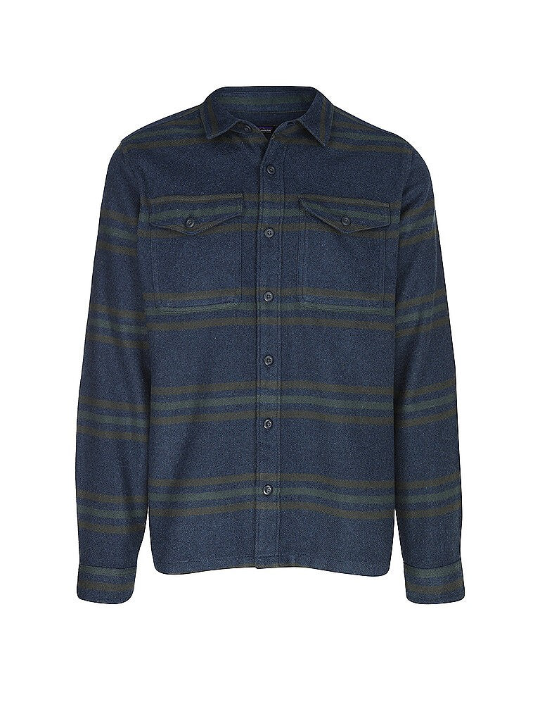Patagonia Mens Fjord Flannel Shirt Treelined: Smolder Blue