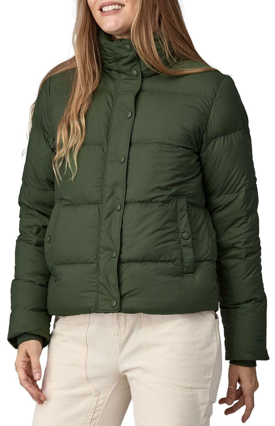 Patagonia Womens Silent Down Jacket Torrey Pine Green