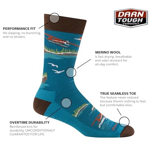 Darn Tough Float Boat Crew Lightweight with Cushion