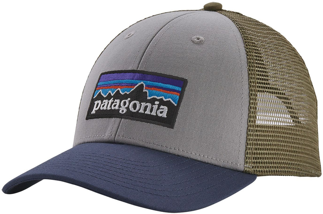 Patagonia P-6 Logo LoPro Trucker Hat Drifter Grey w/Dolomite Blue
