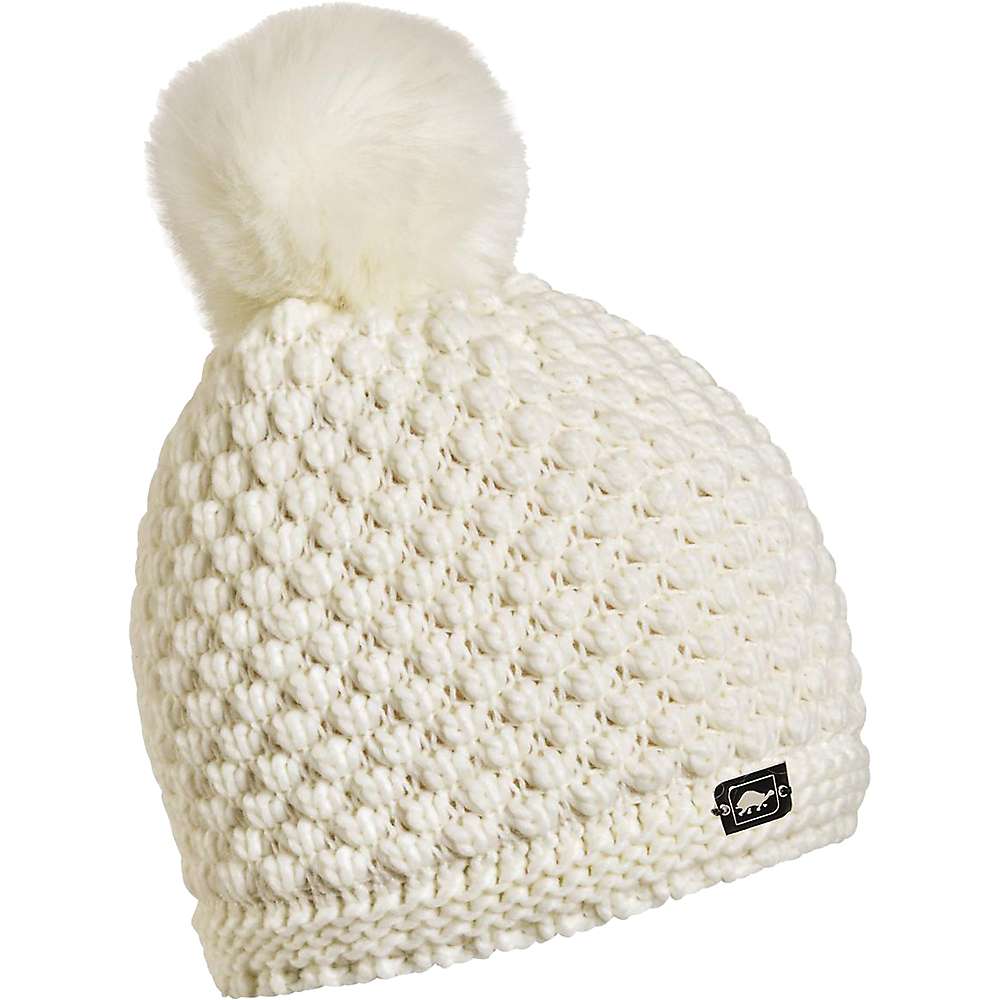 Turtle Fur Pom Hat Snowfall White