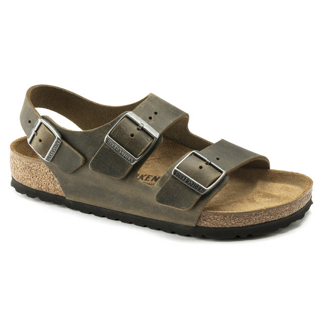 Birkenstock Milano Oiled Leather Khaki Oil Leather
