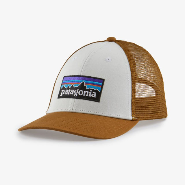Patagonia P-6 Logo LoPro Trucker Hat White w/Bear Brown