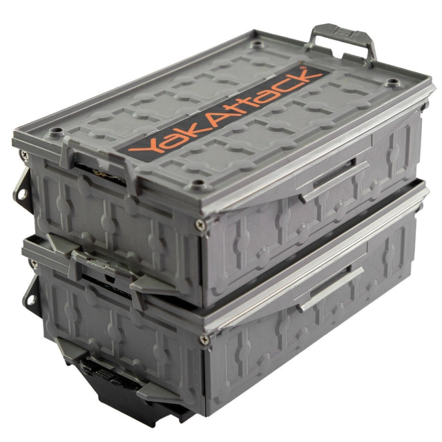 YakAttack Tracpak Combo Kit, Two Boxes And Quick Release Base, Battleship Grey