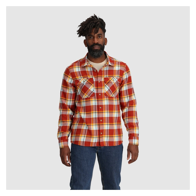 Outdoor Research Mens Feedback Flannel Twill Shirt Jupiter Plaid