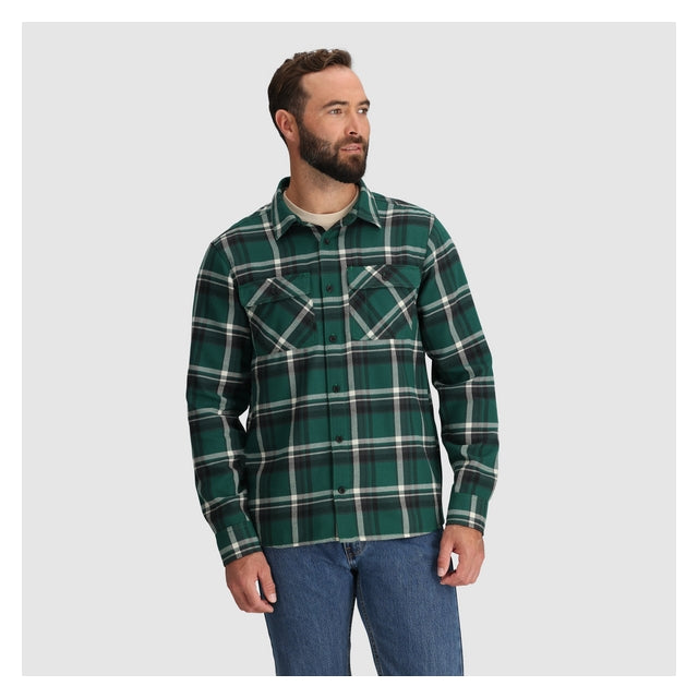Outdoor Research Mens Feedback Flannel Twill Shirt Monstera Plaid