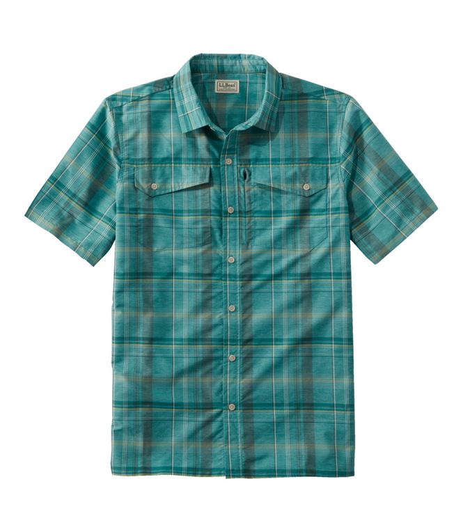 LL Bean Men's SunSmart Cool Weave Woven Short Sleeve Shirt