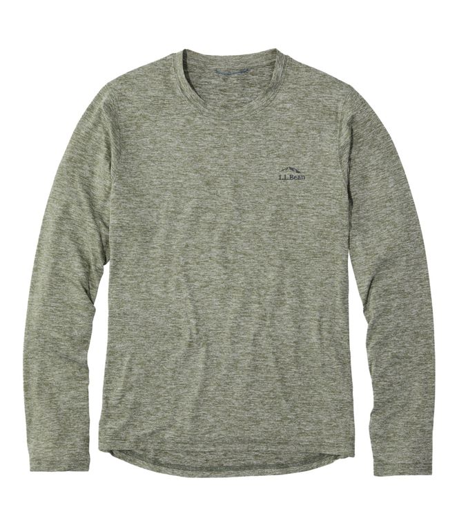 LL Bean Men's Insect Sheild Pro Knit Crew DEEP OLIVE HEATHER
