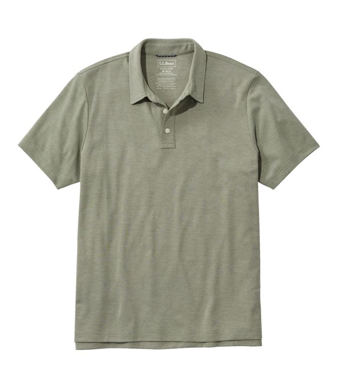 LL Bean Mens Comfort Stretch Performance Short Sleeve Polo Slightly Fitted Reg Deep Olive
