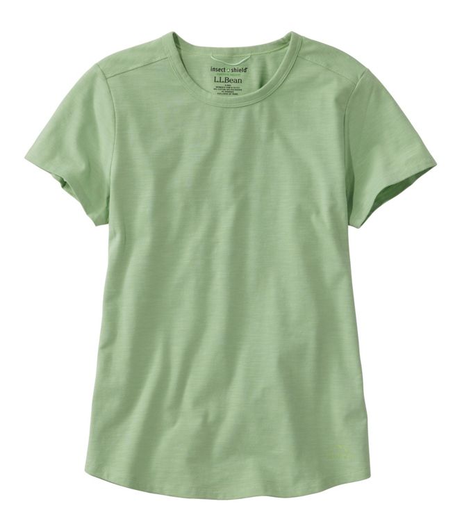 LL Bean Women's Insect Sheild Feild tee Short Sleeve LICHEN