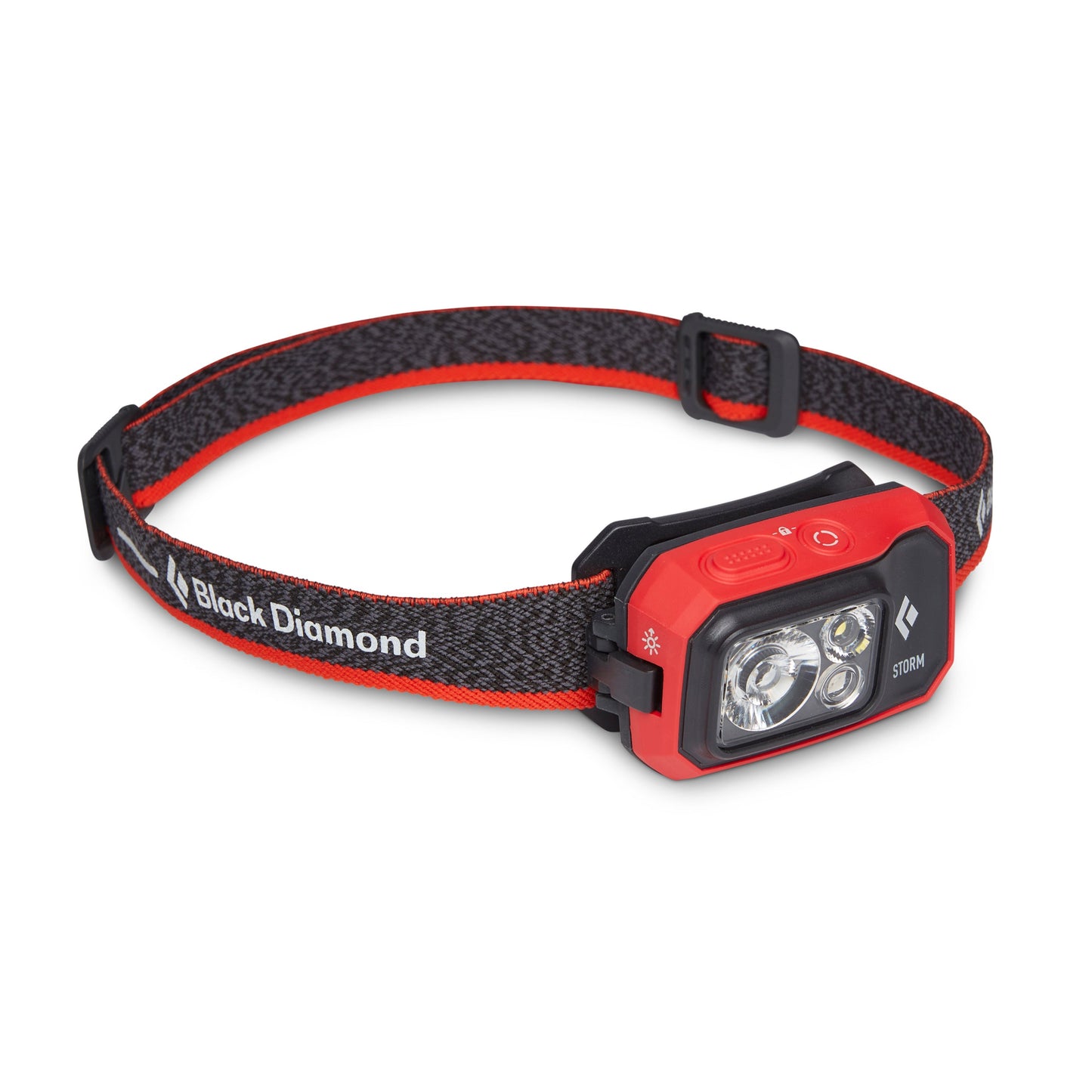 Black Diamond Storm 450 Headlamp in Octane red color with adjustable headband