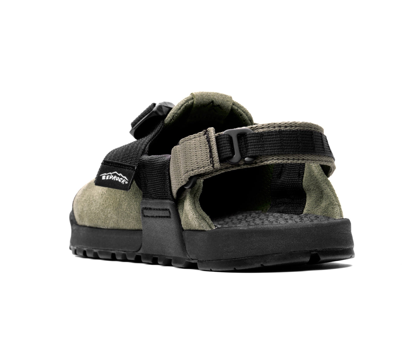 Bedrock Sandals Mountain Clog in Suede Leather Sagebrush colorway with adjustable straps