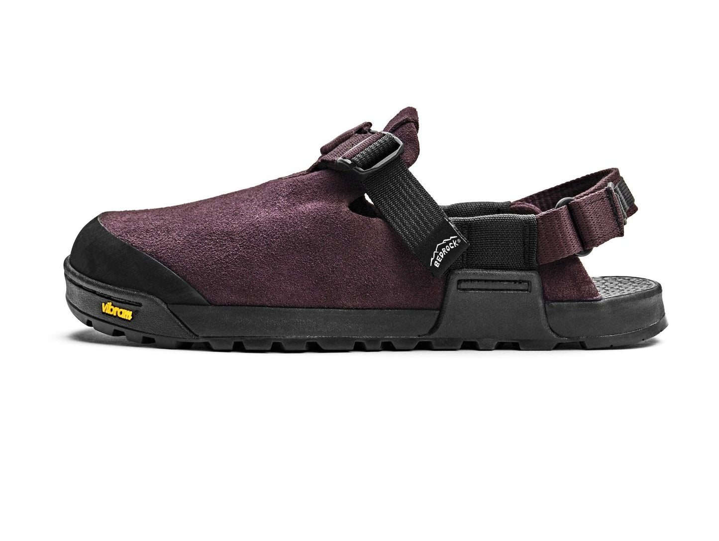Bedrock Sandals Mountain Clog in Deep Plum suede leather with Vibram sole
