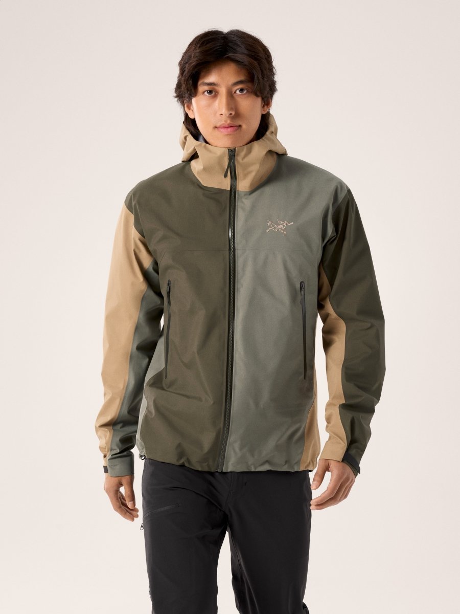 Arc'teryx Beta Jacket Men's in Forage-Tatsu colorway with olive green and tan panels