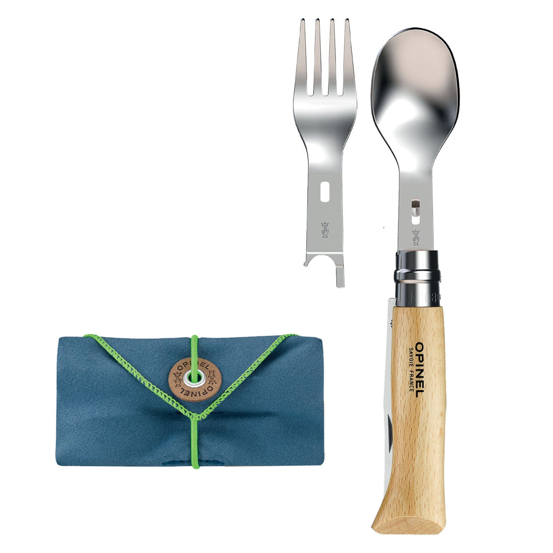 Opinel Picnic Plus No 8 Folding Knife with Fork Insert