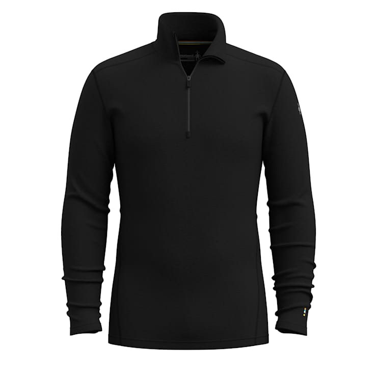 Smartwool Mens Classic Thermal Merino Base Layer 1/4 Zip Black