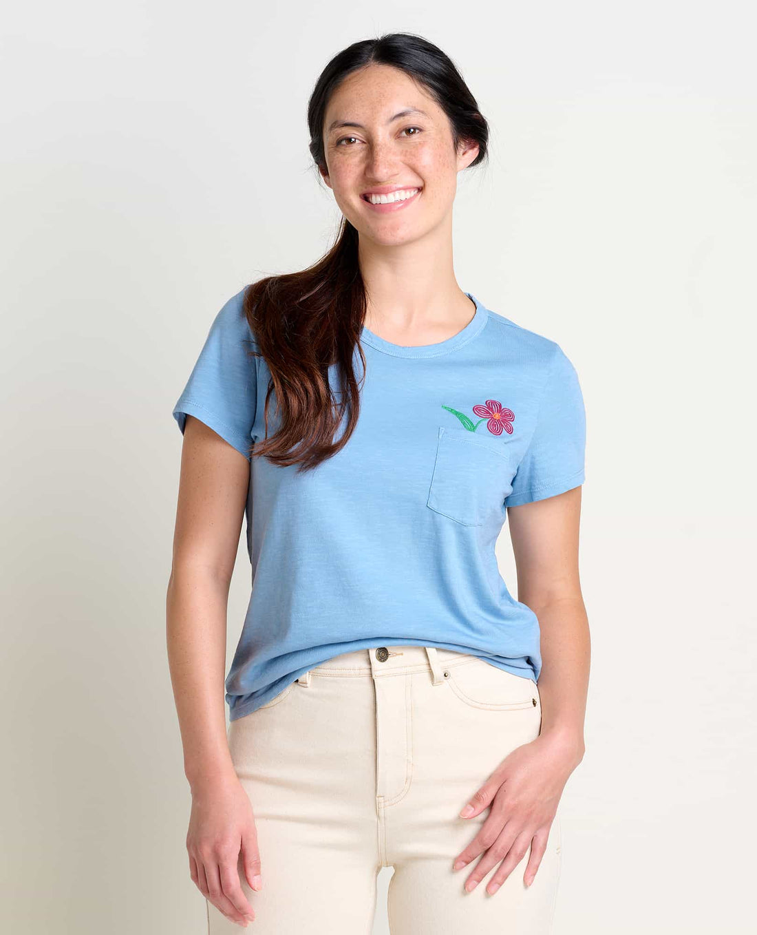 Toad & Co Women's Primo SS Crew Embroidered