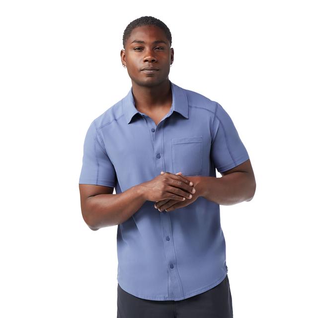 Smartwool Mens Everyday Short Sleeve Button Down Nightfall Blue