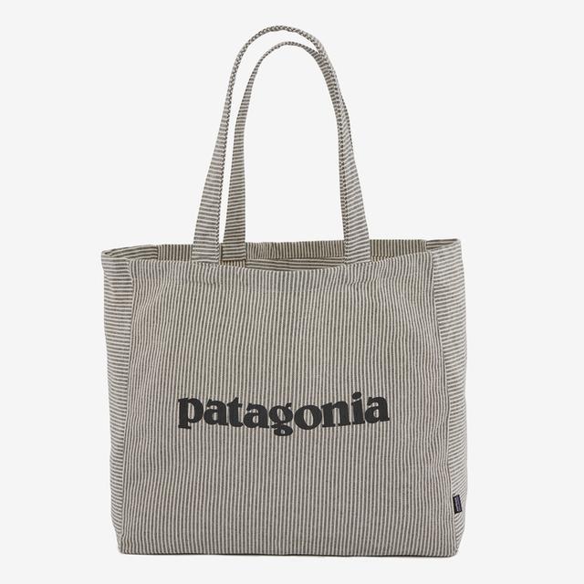 Patagonia Recycled Oversized Tote Fitz Roy Icon: Farrier Stripe Forge Grey