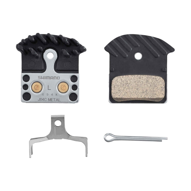 Shimano Cycling J04C Metal Pad W/Fin, W/Spring, W/Split Pin, 1 Pair One Color
