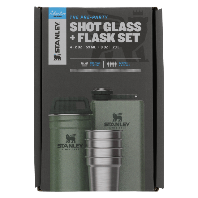 The Pre-Party Shotglass + Flask Set