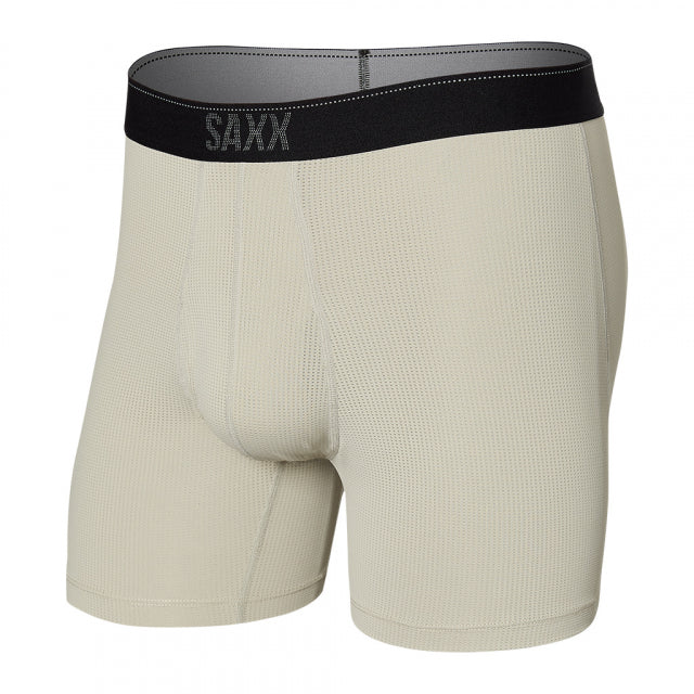 Saxx Men's Quest Quick Dry Mesh Boxer Brief Fly Fossil