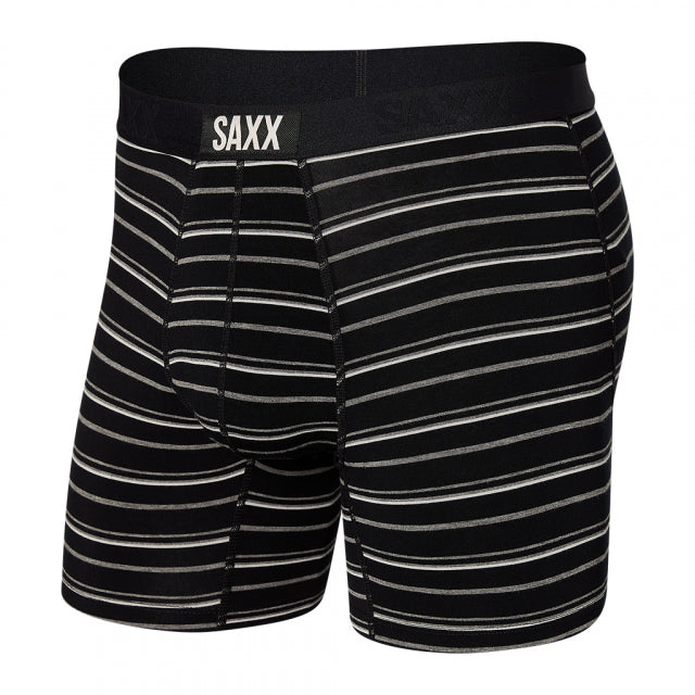Saxx Men's Vibe Super Soft Boxer Brief Black Coast Stripe