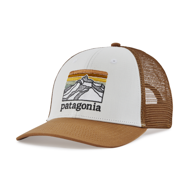 Patagonia Line Logo Ridge LoPro Trucker Hat White w/Nest Brown