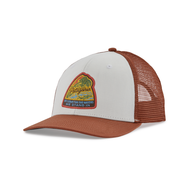 Patagonia Take a Stand Trucker Hat Bayou Badge: White