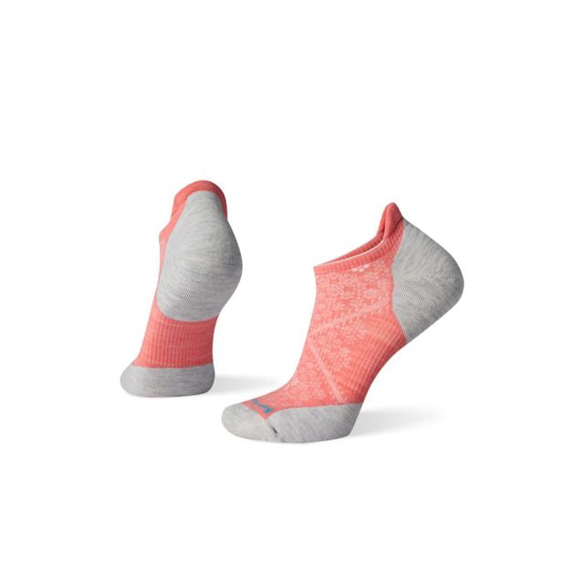 Smartwool Women's Run Targeted Cushion Low Ankle Socks Bright Coral-Ash