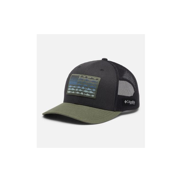 Columbia PFG Fish Flag Mesh Snap Back - High Shark, Cypress
